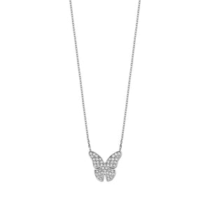 14K Solid Gold Diamond Butterfly Necklace For Women - Jewelryist