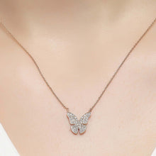 Load image into Gallery viewer, 14K Solid Gold Diamond Butterfly Necklace For Women - Jewelryist
