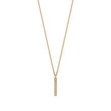 Load image into Gallery viewer, 14K Solid Gold Diamond Bar Charm Necklace For Women - Jewelryist
