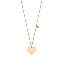 Load image into Gallery viewer, 14K Solid Gold Diamond Heart Charm Necklace For Women - Jewelryist
