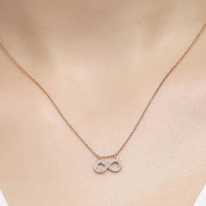 14K Solid Gold Diamond Infinity Charm Necklace For Women - Jewelryist