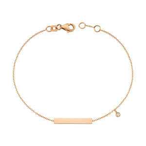 14K Solid Gold Diamond Bar Bracelet for Women - Jewelryist