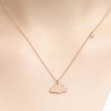 Load image into Gallery viewer, 14K Solid Gold Diamond Cloud Charm Necklace for Women - Jewelryist
