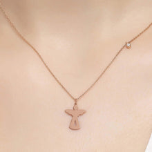 Load image into Gallery viewer, 14K Solid Gold Diamond Angel Charm Necklace for Women - Jewelryist
