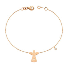 Load image into Gallery viewer, 14K Solid Gold Diamond Angel Bracelet for Women - Jewelryist
