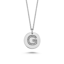 Load image into Gallery viewer, 14K Solid Gold Diamond Initial G Charm Necklace for Women - Jewelryist

