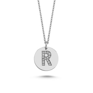 14K Solid Gold Diamond Initial R Charm Necklace for Women - Jewelryist