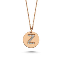 Load image into Gallery viewer, 14K Solid Gold Diamond Initial Z Charm Necklace for Women - Jewelryist
