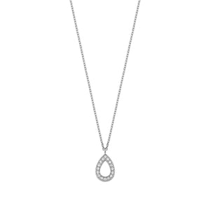 14K Solid Gold Diamond Teardrop Charm Necklace For Women - Jewelryist