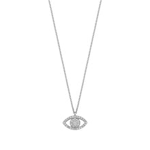 Load image into Gallery viewer, 14K Solid Gold Diamond Evil Eye Charm Necklace For Women - Jewelryist
