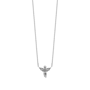 14K Solid Gold Diamond Angel Necklace For Women - Jewelryist