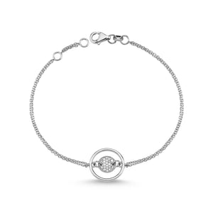 14K Solid Gold Diamond Circle Charm Bracelet for Women - Jewelryist