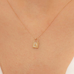 14K Solid Gold Diamond Initial D Charm Necklace For Women - Jewelryist