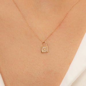 14K Solid Gold Diamond Initial G Charm Necklace For Women - Jewelryist