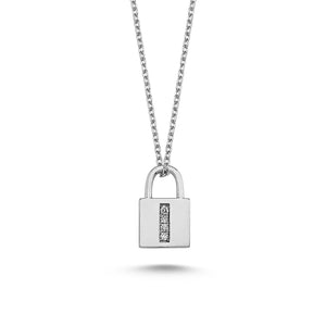 14K Solid Gold Diamond Initial I Charm Necklace For Women - Jewelryist