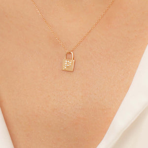 14K Solid Gold Diamond Initial P Charm Necklace For Women - Jewelryist