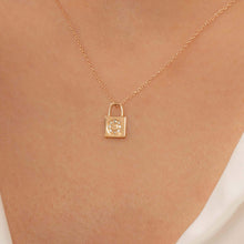 Load image into Gallery viewer, 14K Solid Gold Diamond Initial Q Charm Necklace For Women - Jewelryist
