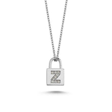 Load image into Gallery viewer, 14K Solid Gold Diamond Initial Z Charm Necklace For Women - Jewelryist
