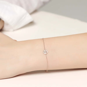 14K Solid Gold Diamond Enamel Love Charm Bracelet for Women - Jewelryist