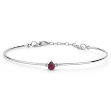 Load image into Gallery viewer, 14K Solid Gold Diamond and Ruby Bangle Bracelet for Women - Jewelryist
