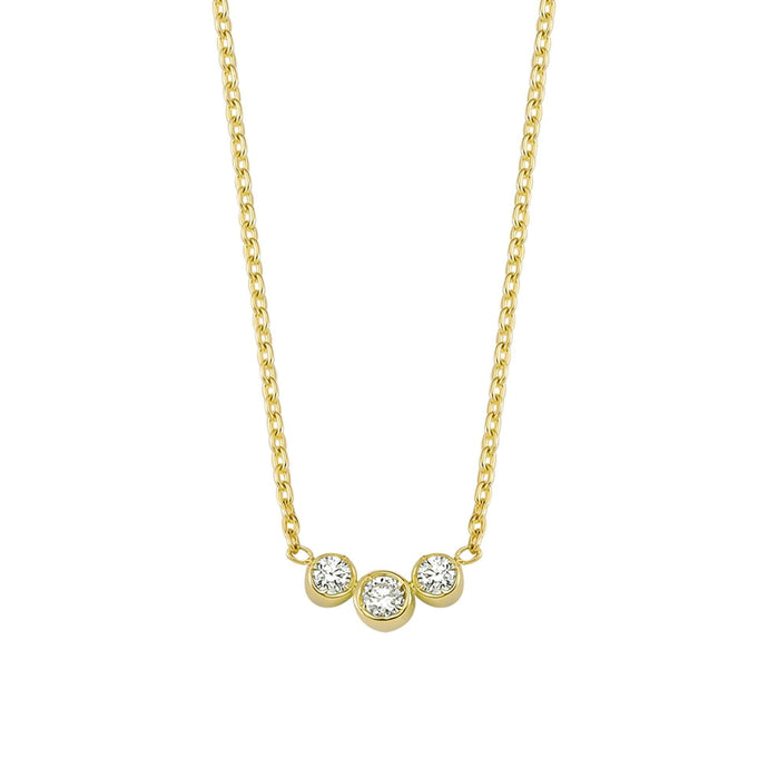 14K Solid Gold Diamond Layering Trio Necklace For Women - Jewelryist