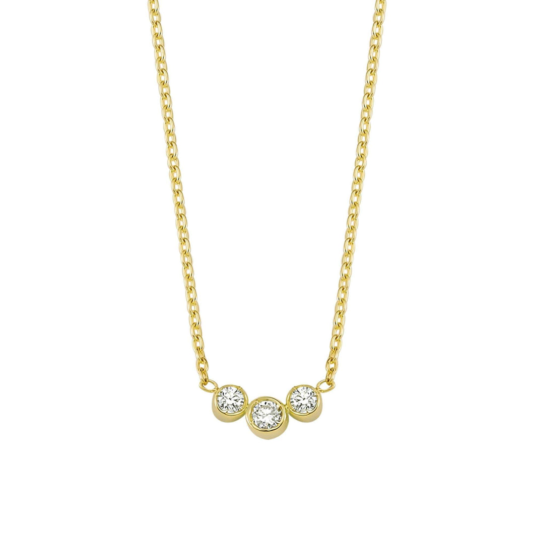 14K Solid Gold Diamond Layering Trio Necklace For Women - Jewelryist