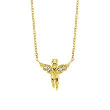 Load image into Gallery viewer, 14K Solid Gold Diamond Angel Necklace For Women - Jewelryist
