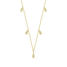 Load image into Gallery viewer, 14K Solid Gold Diamond Layering Teardrop Necklace For Women - Jewelryist
