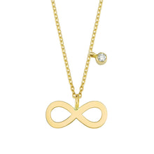 Load image into Gallery viewer, 14K Solid Gold Diamond Infinity Charm Necklace For Women - Jewelryist
