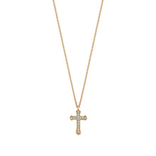 Load image into Gallery viewer, 14K Solid Gold Diamond Cross Charm Necklace For Women - Jewelryist
