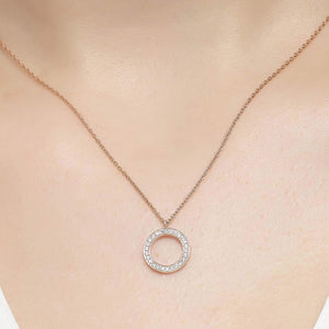 14K Solid Gold Diamond Circle Charm Necklace For Women - Jewelryist
