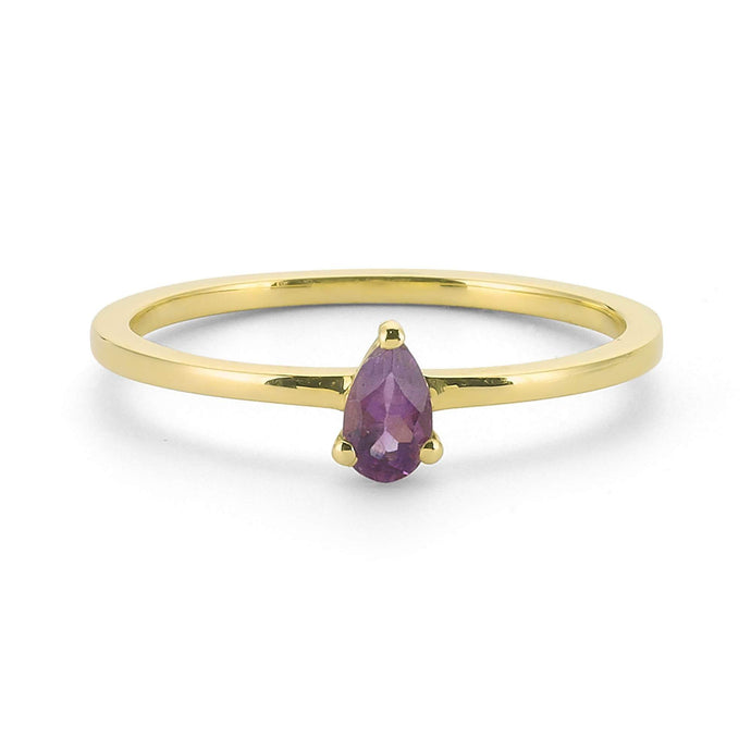 14K Solid Gold Amethyst Ring For Women - Jewelryist