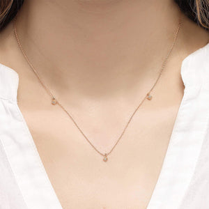14K Solid Gold Diamond Layering Square Necklace for Women - Jewelryist