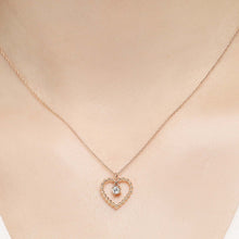 Load image into Gallery viewer, 14K Solid Gold Diamond Heart Charm Necklace For Women - Jewelryist
