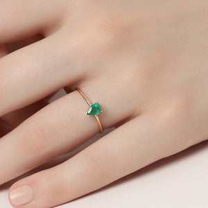 14K Solid Gold Emerald Ring For Women - Jewelryist