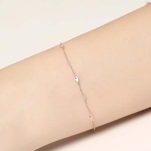 14K Solid Gold Diamond Enamel Fish Charm Bracelet for Women - Jewelryist