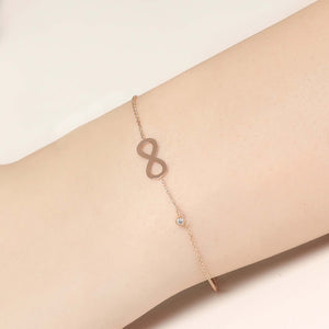 14K Solid Gold Diamond Infinity Charm Bracelet for Women - Jewelryist