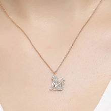 Load image into Gallery viewer, 14K Solid Gold Diamond Cat Charm Necklace For Women - Jewelryist
