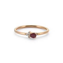 Load image into Gallery viewer, 14K Solid Gold Diamond Ruby Ring For Women - Jewelryist
