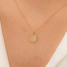 Load image into Gallery viewer, 14K Solid Gold Diamond Initial H Charm Necklace For Women - Jewelryist
