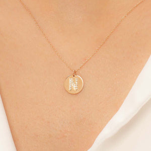 14K Solid Gold Diamond Initial N Charm Necklace For Women - Jewelryist
