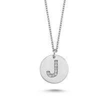 Load image into Gallery viewer, 14K Solid Gold Diamond Initial J Charm Necklace For Women - Jewelryist
