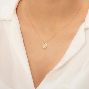 14K Solid Gold Diamond Initial J Charm Necklace For Women - Jewelryist