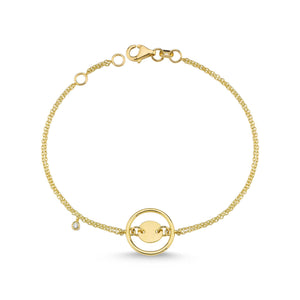 14K Solid Gold Diamond Circle Bracelet for Women - Jewelryist