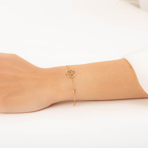 14K Solid Gold Diamond Circle Bracelet for Women - Jewelryist
