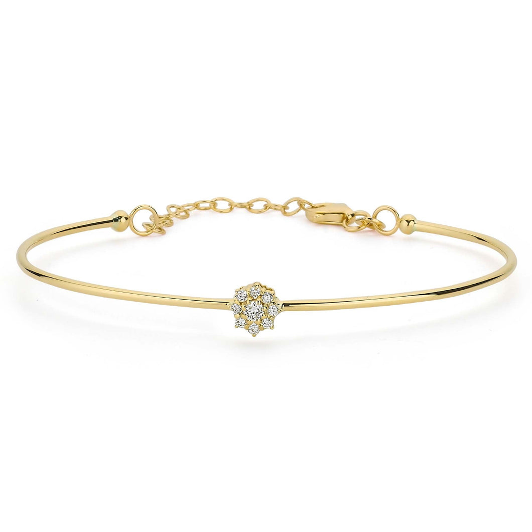 14K Solid Gold Diamond Bangle Bracelet for Women - Jewelryist