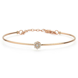14K Solid Gold Diamond Bangle Bracelet for Women - Jewelryist