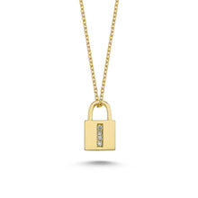 Load image into Gallery viewer, 14K Solid Gold Diamond Initial I Charm Necklace For Women - Jewelryist
