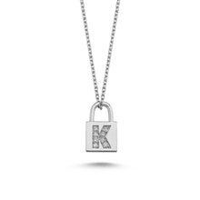 Load image into Gallery viewer, 14K Solid Gold Diamond Initial K Charm Necklace For Women - Jewelryist

