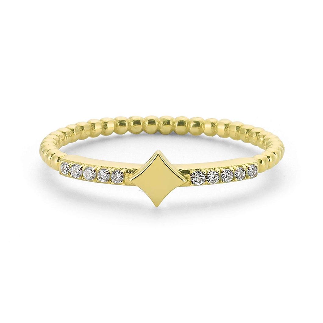 14K Solid Gold Diamond Stacking Ring For Women - Jewelryist